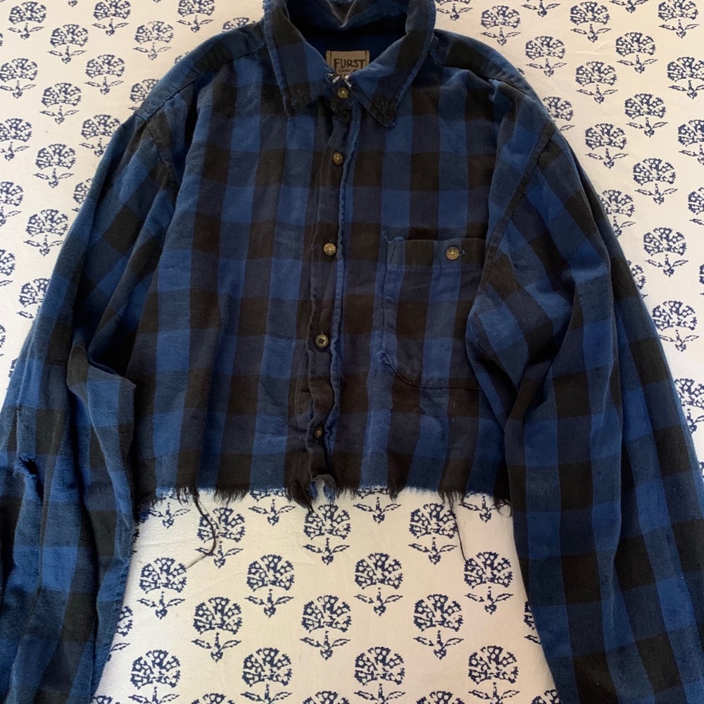 LF Brand “Furst Of A Kind” Cropped Flannel Top